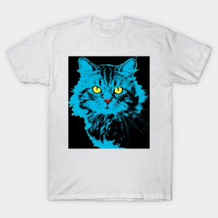 Pop cat blue black T-Shirt